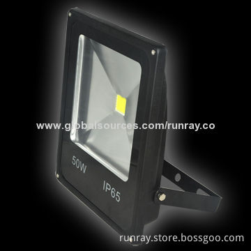 50W LED Floodlight, >0.95 Power Factor, 110lm/W, 85-265V AC/12-24V DC, Aluminum Housing IP65/CE Mark